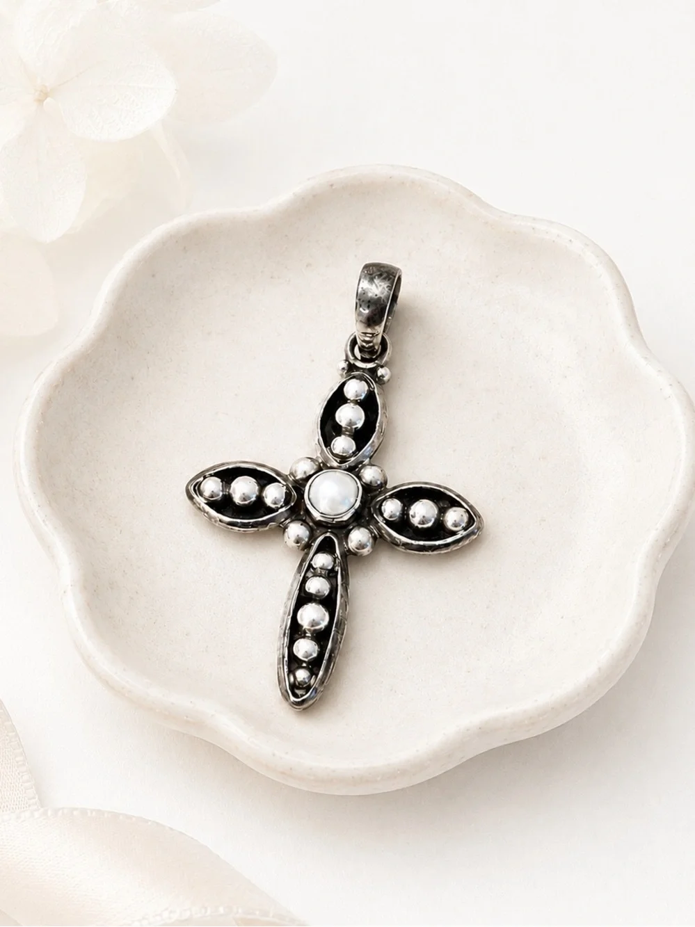 Vintage 925 Sterling Silver Designer Cross Pendant